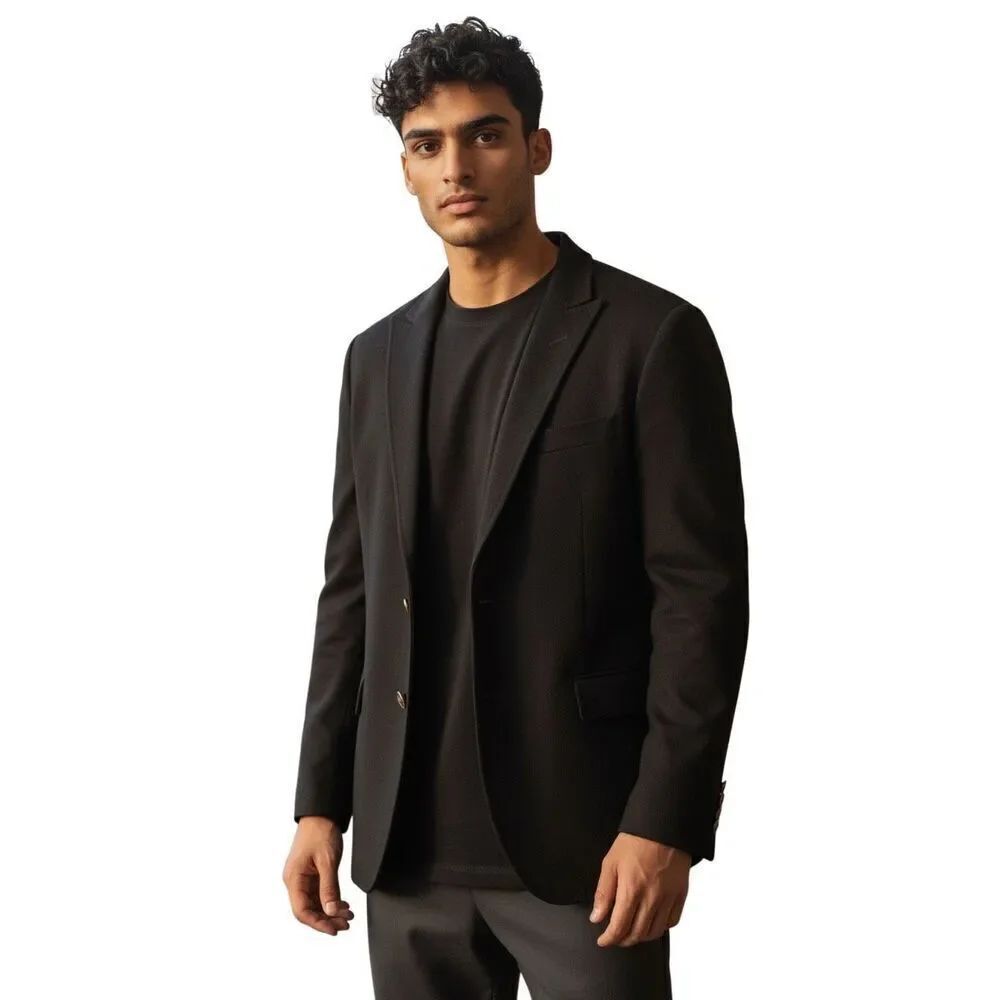 Dolce & Gabbana Men's Size US 38R Double Button Suit Coat Black Cashmere Wool